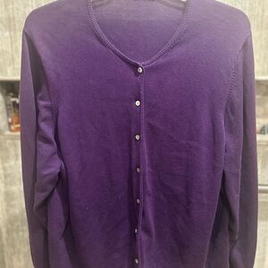 Lands' End Purple Women's Cardigan